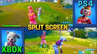 HOW TO SPLIT SCREEN IN FORTNITE TUTORIAL PS4 amp XBOX ONE EASY METHOD [upl. by Chiou132]