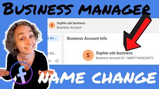 Facebook Business Manager Name Change [upl. by Dalpe]