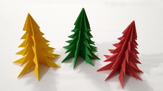 Albero di Natale di Carta Semplice Origami Gioco di Carta Divertimento per i Bambini [upl. by Llenhoj937]