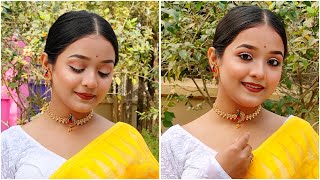 Yellow Saree Makeup Tutorial। Easy Makeup Tutorial For Begginers । Debopriyas Beauty Bar । [upl. by Ahsaf]