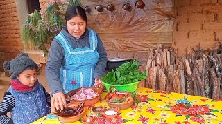 Carne de puerco con acelgas en salsa roja [upl. by Iret341]