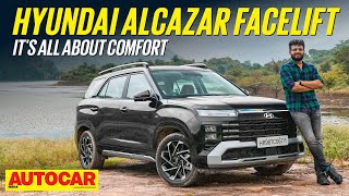 2024 Hyundai Alcazar facelift review  New look better comfort  First Drive  Autocar India [upl. by Mcneely737]