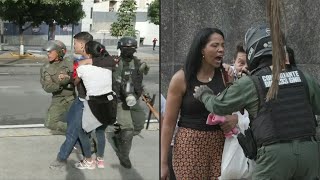 Protests erupt in Caracas against Maduros disputed election win  AFP [upl. by Refennej501]