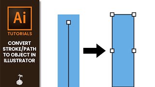 Convert StrokePath to Object in Illustrator [upl. by Dnomasor379]