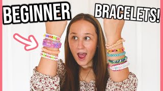 7 BRACELETS For BEGINNERS RainbowLoom [upl. by Ahsinroc]