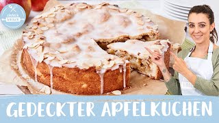 Gedeckter Apfelkuchen 🍎😍  Apple Pie German  Einfach Backen [upl. by Srednas341]