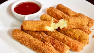 Crispy cheese sticks  cheese sticks without egg  homemade cheese sticks [upl. by Anitram]