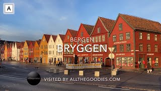 Bryggen in Bergen  UNESCO world heritage site Norway  Virtual travel by allthegoodiescom [upl. by Jule739]