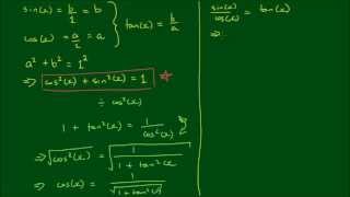 Expressing sinx and cosx in terms of tanx [upl. by Letnuahs]