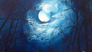 Watercolor Moonlight Painting Demonstration [upl. by Novonod]