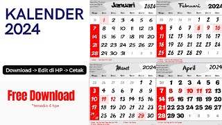 KALENDER 2024 FREE DOWNLOAD GRATIS [upl. by Winikka645]