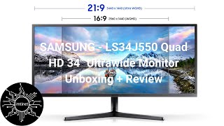 SAMSUNG  LS34J550 Quad HD 34quot Ultrawide Monitor Unboxing  Review [upl. by Adele]