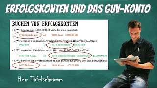 Buchen mit Erfolgskonten und dem GuV Konto  Einfach erklärt mit TKonten und Buchungssätze [upl. by Eiramenna]