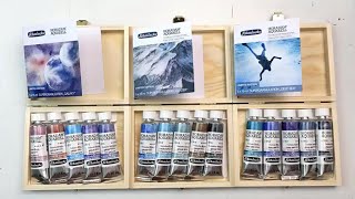 Schmincke Supergranulation Watercolours Review Galaxy Glacier amp Deep Sea Swatching amp 3 Paintings [upl. by Ylelhsa]