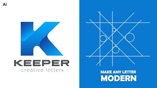 The Process How You Can Make Modern Logo To Any Letters  Adobe Illustrator Tutorial [upl. by Lai736]