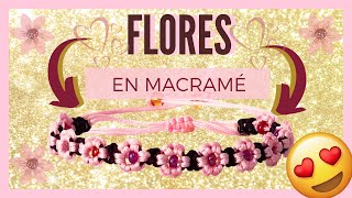 PULSERA de FLORES 🌺 en MACRAMÉ con HILO CHINO [upl. by Tingey765]