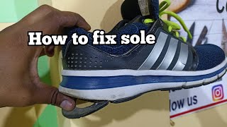 Shoe sole repair  sole repair hacks  How to paste sole grip [upl. by Ignacia]