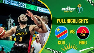 Congo DR  Angola  Game Highlights  FIBA AfroBasket 2021 [upl. by Ellebyam247]