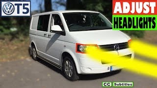 How to adjust headlamp beam on VW T5 Transporter  VW T5 Headlight Adjustment [upl. by Nimsaj161]