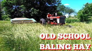 Baling Hay with Old School Equipment [upl. by Iago]