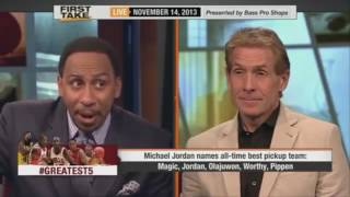 First Take Michael Jordan PICKS his TOP 5 NBA Players of all time [upl. by Anbul592]