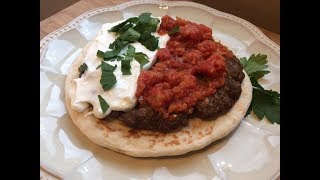 LAMB KEBAB ON A PITA WITH SPICY TOMATO SAUCE AND GREEK YOGURT GIA0URTLOU [upl. by Akyre466]