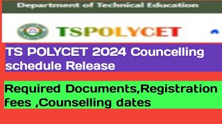 TS POLYCET 2024 POLYCET Counseling dates and schedule Release Registration fees details [upl. by Anaili44]