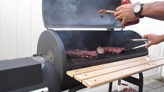 Smoking Ribs on my Char Broil Offset Smoker [upl. by Aeslehc546]