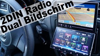 Dual Bildschirm 2DIN Autoradio von TUVVA  unboxing einbau und review [upl. by Yerot]