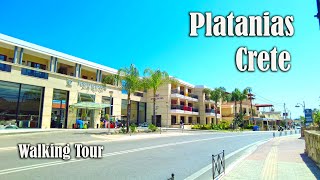 Platanias amp Agia Marina  Crete Greece  4K Walking Tour  City Driver Tours [upl. by Desdamona80]