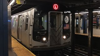 NYC Subway HD 60fps Kawasaki R143 L Trains  DeKalb Avenue 1517 [upl. by Crosley929]