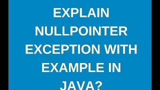 What is NullpointerException in java [upl. by Samp]