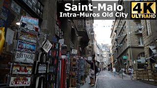 🇫🇷 SaintMalo IntraMuros Old City  4K [upl. by Eceeryt]