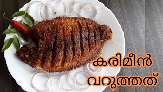 കരിമീൻ വറുത്തത്  Karimeen Fry  shorts  Green Chromide Fry in Malayalam Recipe [upl. by Hylton827]