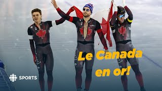 Le Canada règne sur le sprint par équipe aux mondiaux  Patinage de vitesse [upl. by Weiss]