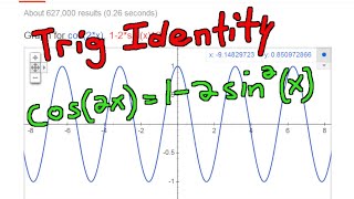 Trigonometric Identity cos2x  1  2sin2x [upl. by Liban38]