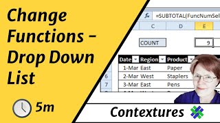 Change Functions With Excel Drop Down List [upl. by Hniv897]