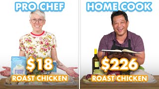 226 vs 18 Roast Chicken Dinner Pro Chef amp Home Cook Swap Ingredients  Epicurious [upl. by Yarled]