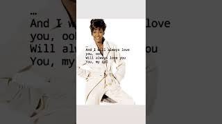 Whitney Houston  I will always love you chillmusic diva usuk lyrics shorts viral [upl. by Mirella729]