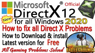 ALL DirectX PROBLEMS SOLVED  HOW TO DOWNLOAD AND INSTALL DirectX 12 ON WINDOWS  OFFICIAL 2020 [upl. by Anair485]