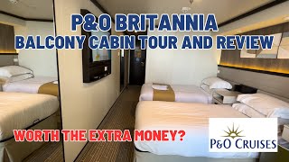 PampO Cruises Britannia  Tour and Review of Standard Balcony Cabin C453 [upl. by Shirk808]