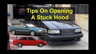 How to open a stuck hood on the Volvo S70 V70 C70 850 etc P80 cars  VOTD [upl. by Idnahs]