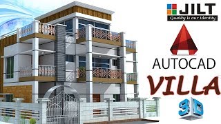 Create 3D Double Storied VILLA using Autocad in Easy steps part1 [upl. by Glenn]