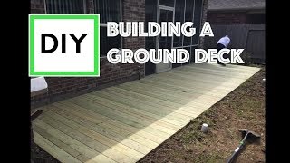 DIY for Beginners How to build a ground level deck with instructions and time lapse [upl. by Assilav248]