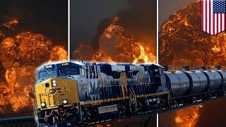 West Virginia CSX oil tanker train derailment causes massive fires and explosions [upl. by Abramo]