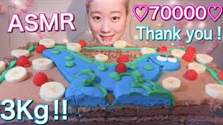 ASMR コストコ ハーフシートケーキ Costco Half Sheet Cake【咀嚼音 Mukbang Eating Sounds】 [upl. by Atinuj]