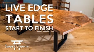 Building Live Edge Tables Start To Finish [upl. by Ecnal]