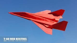 BEST PAPER AIRPLANE  How to make a Paper Jet Fighter that FLIES  RED KESTREL [upl. by Chrystel]