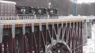 First Train over the New Arch Bridge in Letchworth State Park [upl. by Elliven]