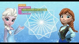 Hour of Code  Frozen  Anna and Elsa Walkthrough [upl. by Ahsinod]